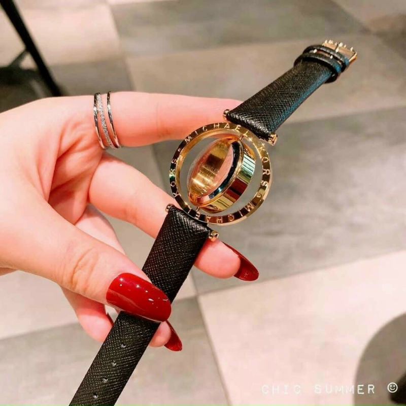 Đồng hồ nữ Michael Kors Dây da mặt xoay độc đáo cá tính mã MK360 -2021
