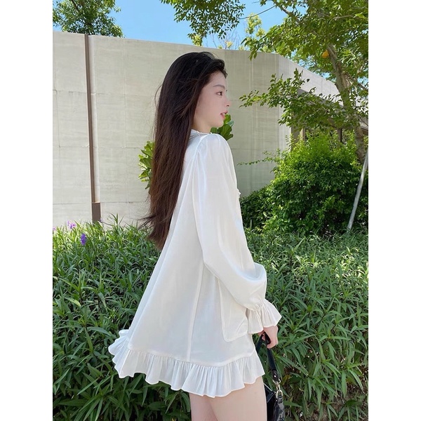 [216] Váy Lụa Bèo Cúc Đồng Dáng Babydoll Siêu Xinh Có Ảnh Thật