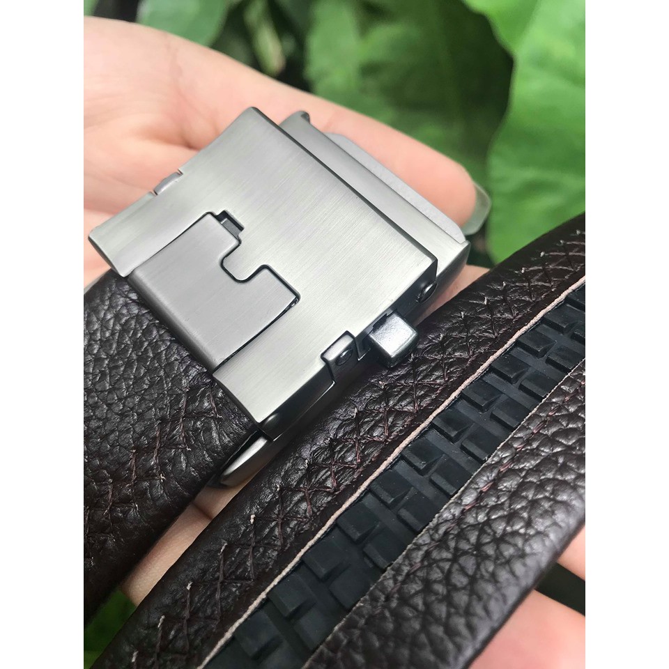 Thắt lưng da nam 3,5cm, khóa tự động, bền bỉ và sang trọng màu nâu và đen