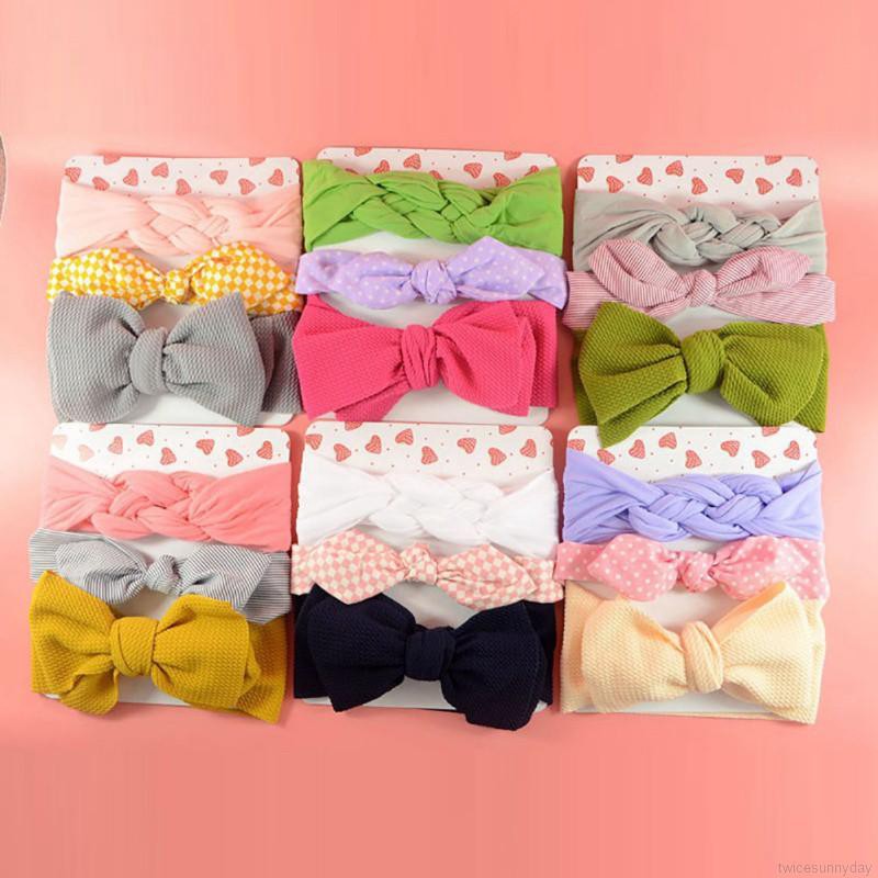 Bộ 3 băng đô cài tóc hình nơ thời trang dễ thương cho bé gái