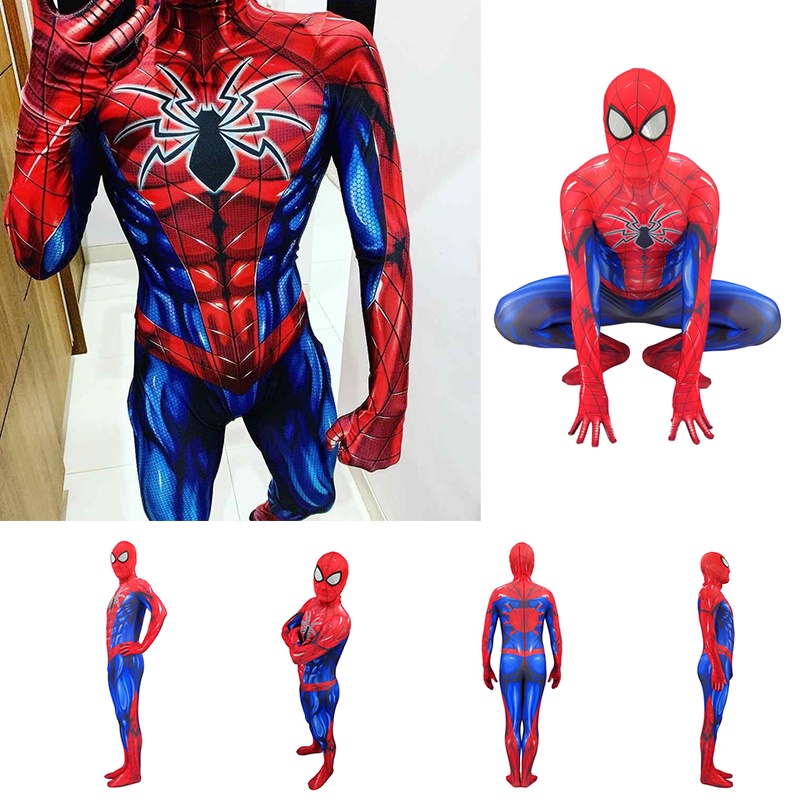 Áo liền quần cosplay nhân vật Spider-Man Armor MK IV cho người lớn và trẻ em vào dịp Halloween