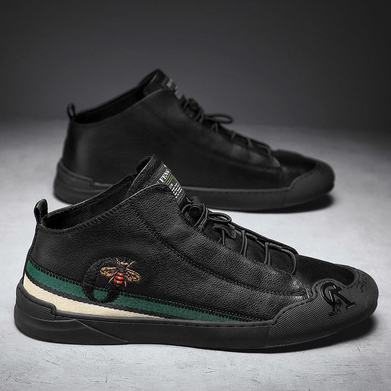 Giày Thể Thao Da Chống Dầu Thời Trang Châu Âu Cho Nam