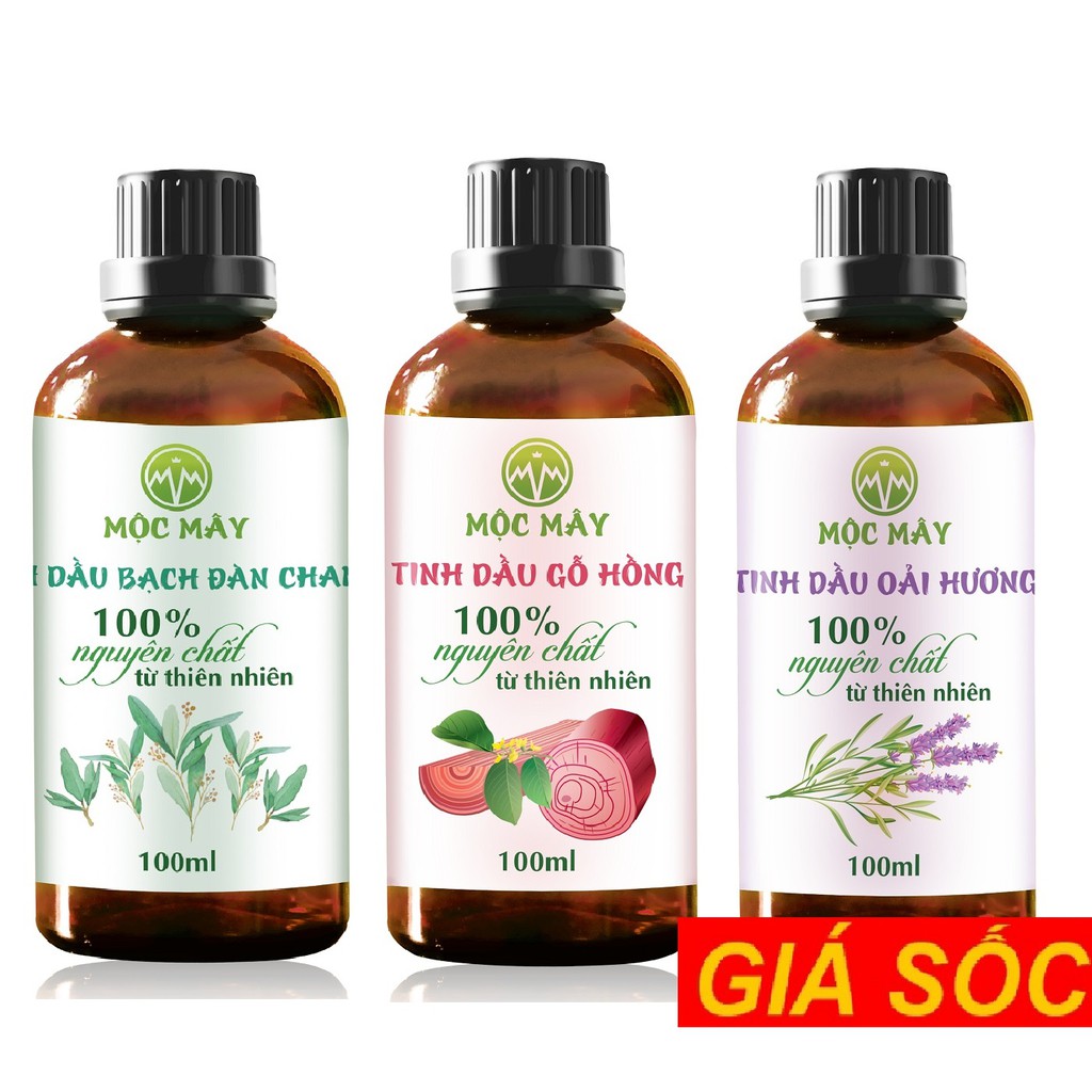 Tinh dầu thiên nhiên 100ml Sả Chanh/ Bạc Hà/ Quế/ Lavender/ Bưởi/ Cam/ hoa lài/ quýt/ tràm trà/ tràm huế/ gừng/ trà xanh