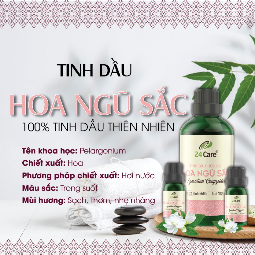 [MUA 1 TẶNG 1] Tinh dầu hoa ngũ sắc 24Care chiết xuất nguyên chất - ngủ ngon 10ml