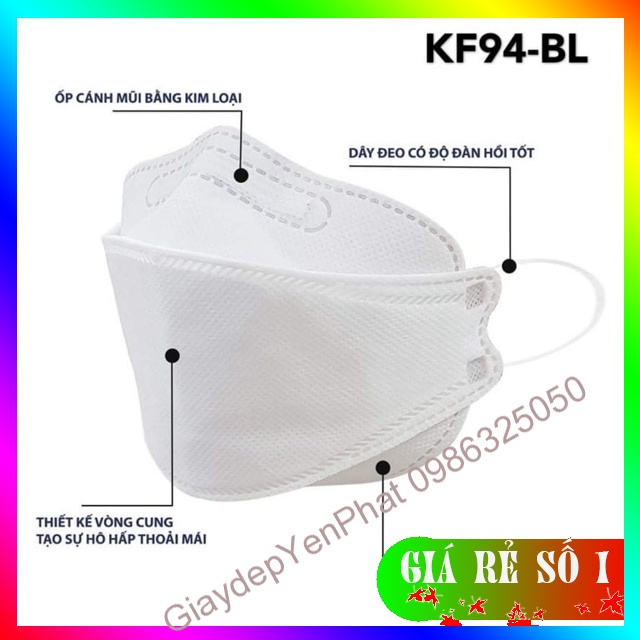 SET 10 Chiếc Khẩu trang 4 Lớp KF94 Bảo Long Chống Bụi Mịn Và Kháng Khuẩn Hàng Cao Cấp Hàn Quốc