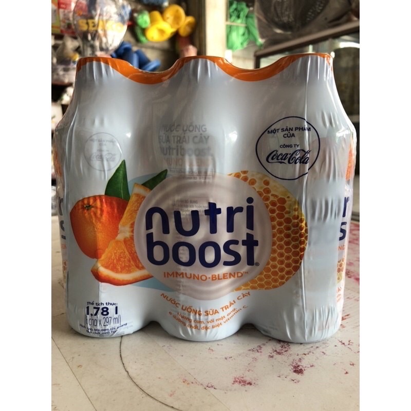 lốc 6 chai sữa trái cây nutriboost 297ml