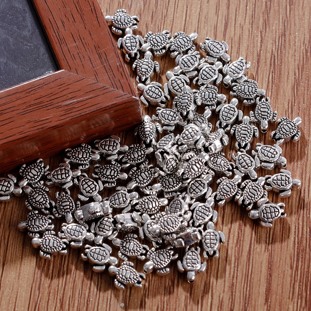 Set 80 Hạt Xâu Chuỗi 9mm Hình Rùa Biển Làm Trang Sức
