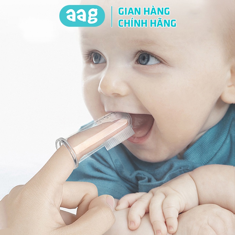 Rơ lưỡi cho bé AAG270 dụng cụ tưa lưỡi vệ sinh răng miệng an toàn tiện lợi cho bé