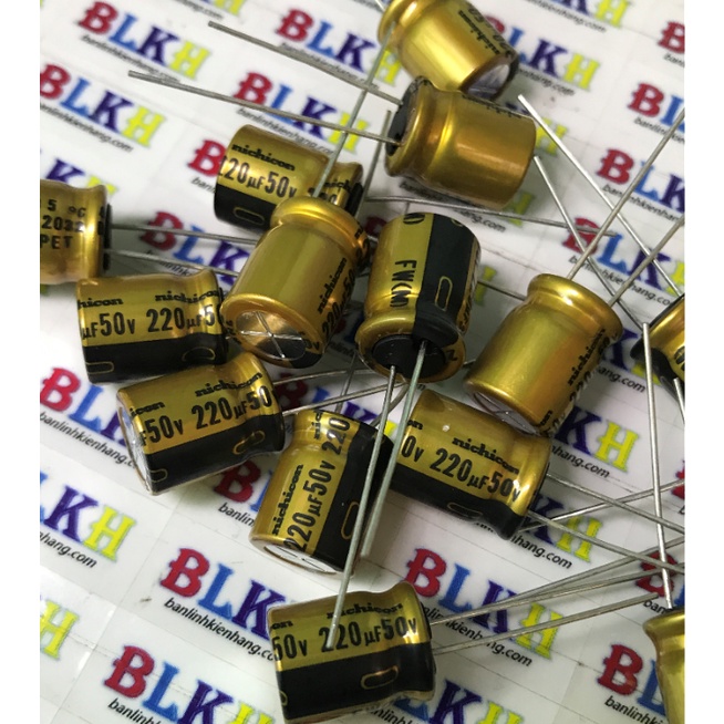 combo 2 con Tụ âm thanh 50V 220uF 10x12 chinh hãng Nichicon FW