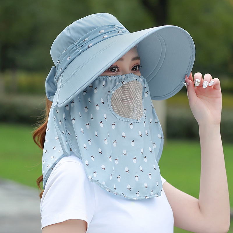 Mũ lưỡi trai cotton chống nắng UPF 50 + UV kèm tấm che cổ có thể tháo rời cho nam và nữ