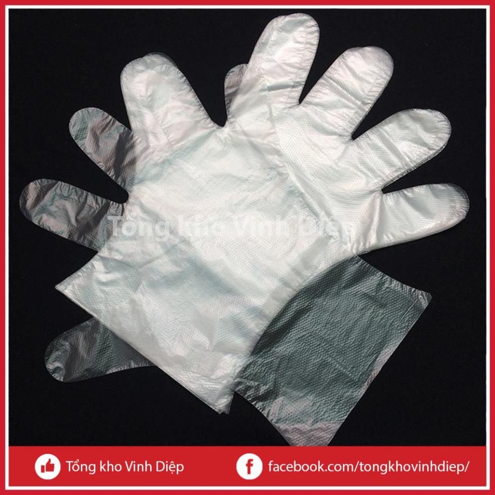Găng tay nilon tiện lợi hợp vệ sinh, găng tay nilon tự hủy sinh học - Hộp 100 chiếc/túi 100g