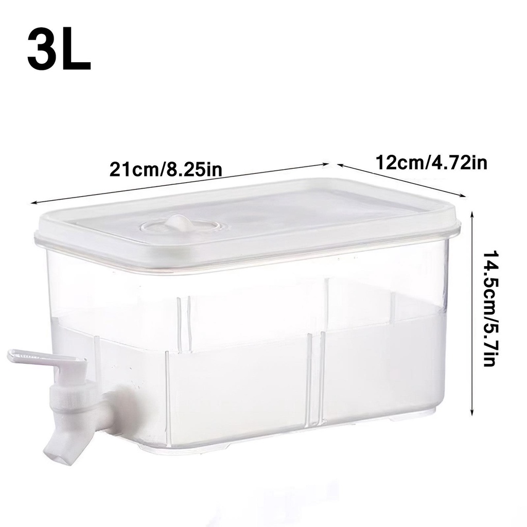 3L Refrigerator Cold Kettle with Faucet Household Cool White Water Cup Large Capacity Plastic Lemon Fruit Teapot ELEN