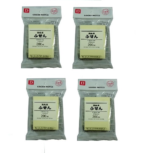 Daiso Giấy Ghi Chú Sticky Notes-234 75X50Mm 200Sheets Pastel Yellow