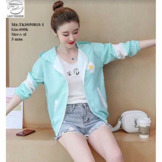 Áo gió hoa cúc 2 lớp chất đẹp