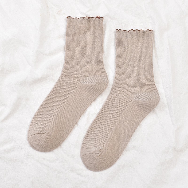 [Mã 153FASHIONSALE1 giảm 10K đơn 50K] Tất Ulzzang Siêu Thoáng Mỏng Mát - Tất nữ nhún cổ cao phong cách vintage hàn quốc