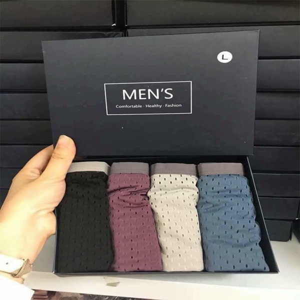  [SALE] Hộp 4 chiếc quần sịp đùi thông hơi men's