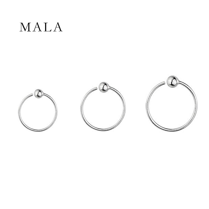 Khuyên tai MAYEBE LAVEND mạ bạc 925 hình tròn đơn giản phong cách Hàn Quốc thời trang cho nữ