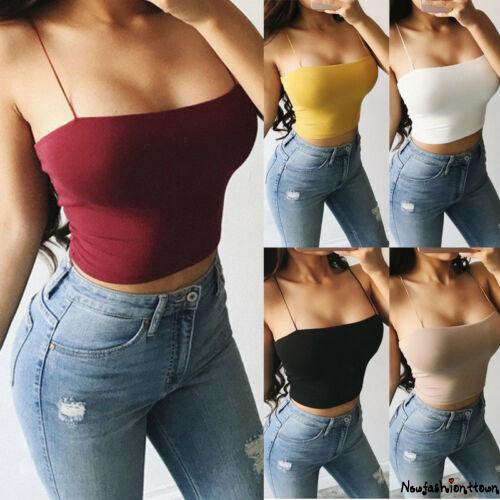 UK Sexy Womens Cross Strappy Bra Tank Tops Bustier Vest Crop Top Bralette Blouse