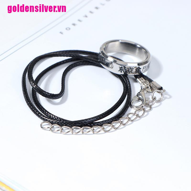 【Gdvn】Cosplay Anime Tokyo Ghoul Kaneki Titanium Steel Ring Finger Ring Necklac