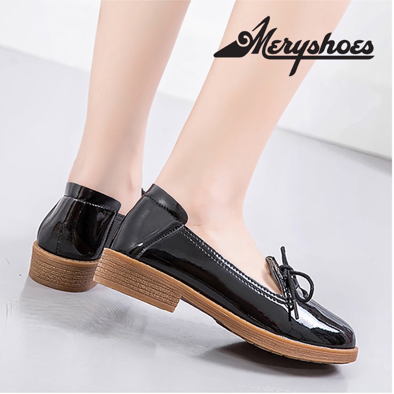 Giày lười nữ da buộc dây cá tính đế 2cm mẫu mới Hot - MBS576