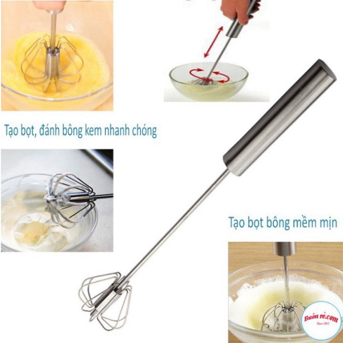 Cây Đánh Trứng Inox Có Trục Xoay Tự Động Thiết Kế Thông Minh (chuyên sỉ)