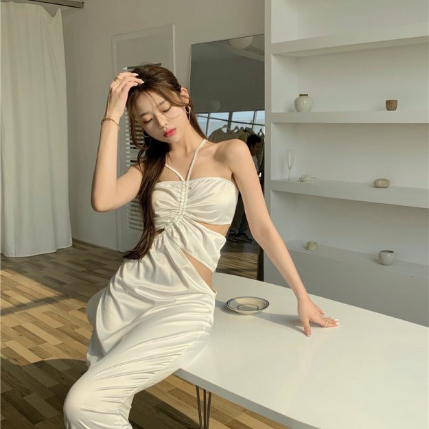 ĐẦM DÂY RÚT HỞ EO NỮ TÍNH (V1096)