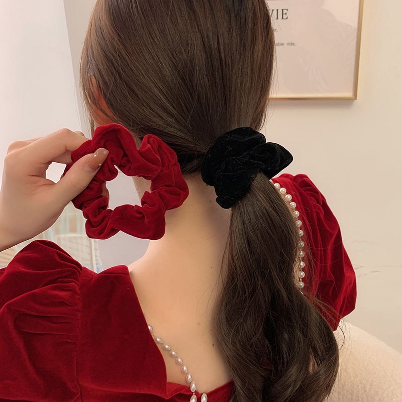 Dây Cột Tóc Nhung Phong Cách Giáng Sinh Dễ Thương