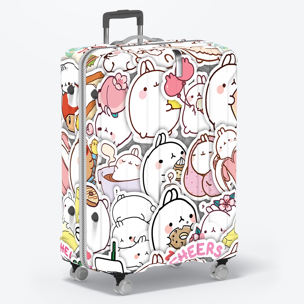 Set 50 cái Sticker Thỏ Molang chống nước, Hình dán Molang cute, Decal Molang dán vali, điện thoại, laptop