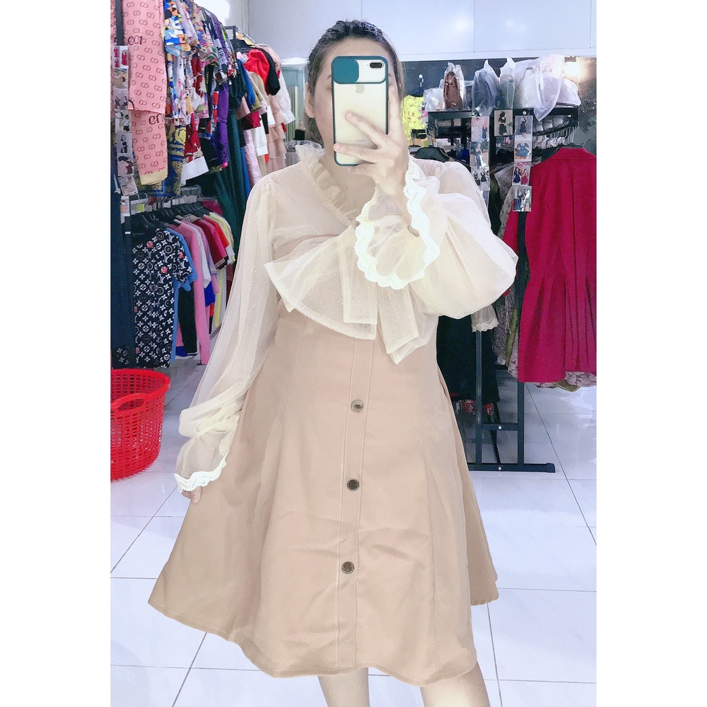 ĐẦM XÒE TAY LƯỚI PHỐI NHỦ BIGSIZE 58-80KG | BigBuy360 - bigbuy360.vn