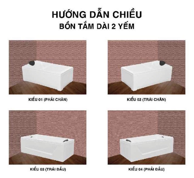 BỒN TẮM DÀI 2 YẾM EUROCA  - MODEL EU4 - 1780 - BẢO HÀNH 3 NĂM