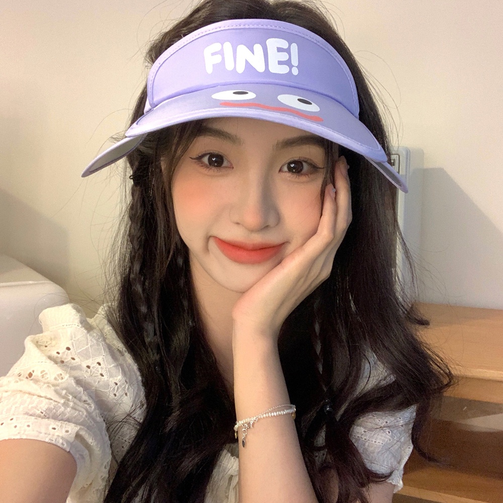 Mũ chống nắng chống tia cực tím hở chóp họa tiết hoạt hình dễ thương phong cách Hàn Quốc thời trang mùa hè cho nữ