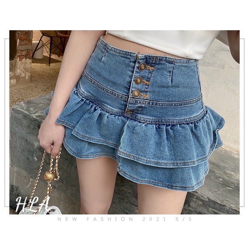 CHÂN VÁY JEAN TẦNG XINH 89K