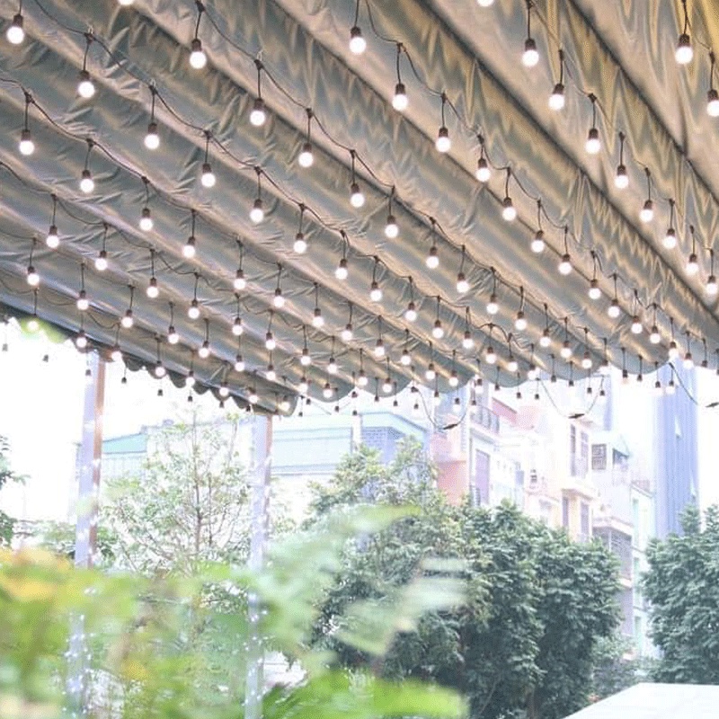 Dây Đèn Led Trang Trí Ngoài Trời⚡𝗖𝗵𝗼̂́𝗻𝗴 𝗧𝗵𝗮̂́𝗺 𝗡𝘂̛𝗼̛́𝗰⚡10M 20 bóng 3W Vàng, Dây Đèn Trang Trí Quán Cà Phê