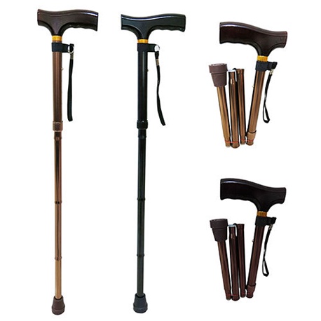 Gậy chống gấp gọn cho người già Lucass USA B27, gay batoong 1 chân gấp gọn 4 khúc, đế cao su chống trượt