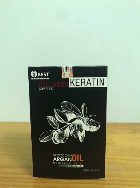 Tinh dầu dưỡng tóc IBEST Keratin Collagen Argan oil complex phục hồi tóc hư tổn, khô xơ, chẻ ngon, giúp tóc chắc khỏe