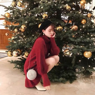 Váy len in hoa tuyết
