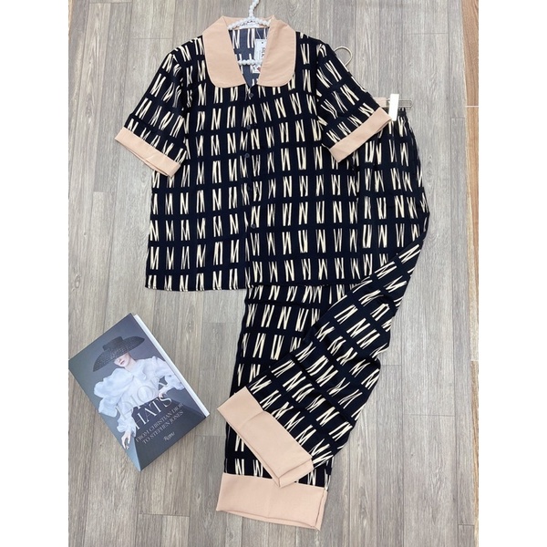 Bộ Ngủ Nữ Pijama Mago Cộc Tay, Quần Dài Cao Cấp ( Mã PZMCT155 )