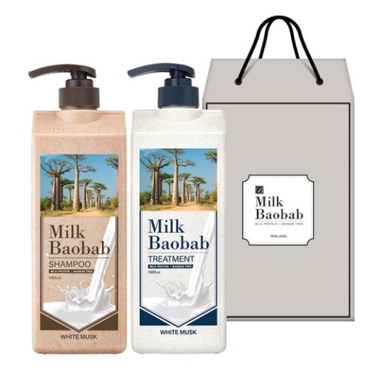 Set 2 chai dầu gội và dưỡng tóc MILK BAOBAB chiết xuất xạ hương trắng hiệu quả