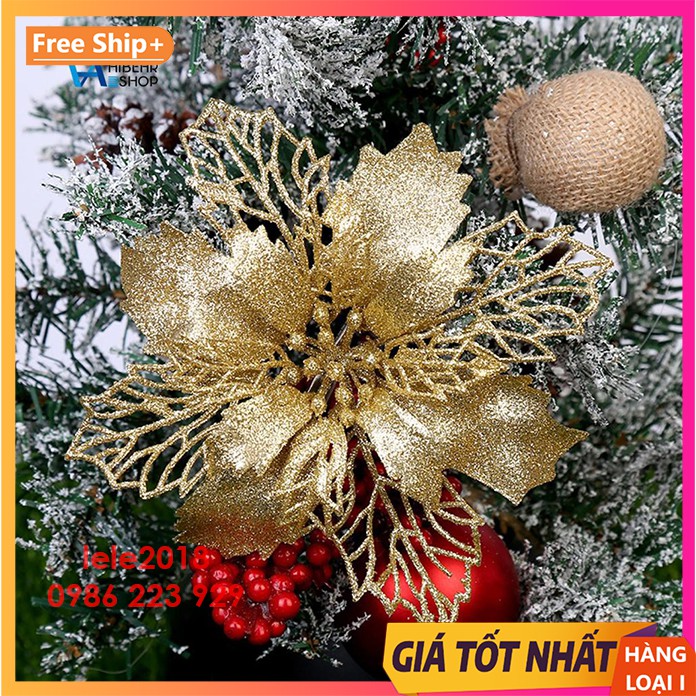 Hoa kim tuyến lưới cao cấp 18cm trang trí giáng sinh Noel và sự kiện | BigBuy360 - bigbuy360.vn