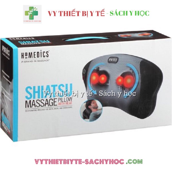 Gối massage Shiatsu 4 bi lăn/Chức năng hồng ngoại Homedics SP-6H-GB