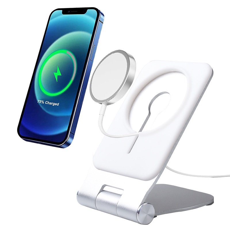 Giá Đỡ Điện Thoại Từ Tính Không Dây Bằng Hợp Kim Nhôm Cho iPhone 14 12 13 Pro Max
