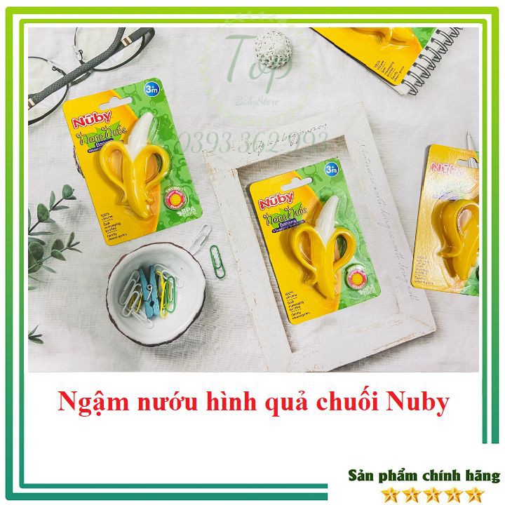 Ngậm nướu hình quả chuối 📌100% SILICON📌 ngậm nướu đồ chơi giảm ngứa lơi, an toàn cho bé Nuby - USA (mẫu mới nhất)