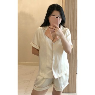Pijama lụa ngắn tay