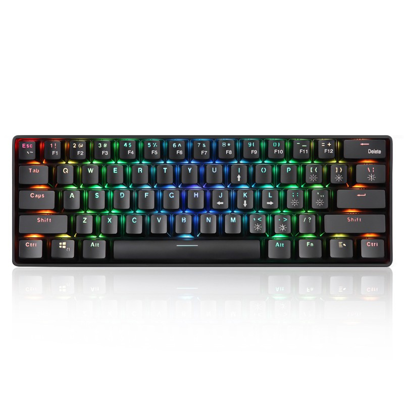 Psy Russian English Mechanical Keyboard 61 Keys USB Wired 2.4G Wireless Dual Mode Gaming Keyboards Backlight for Desktop PC Laptop