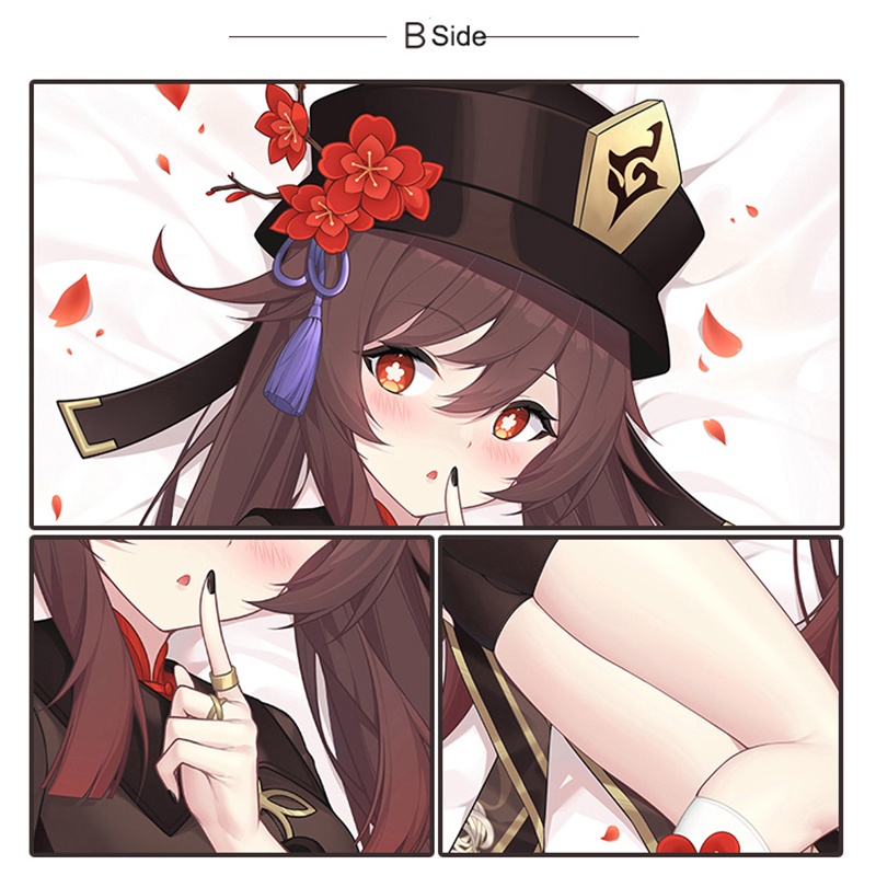 Vỏ Gối 2 Mặt In Hình Anime Genshin Impact Hu Tao 60*180cm