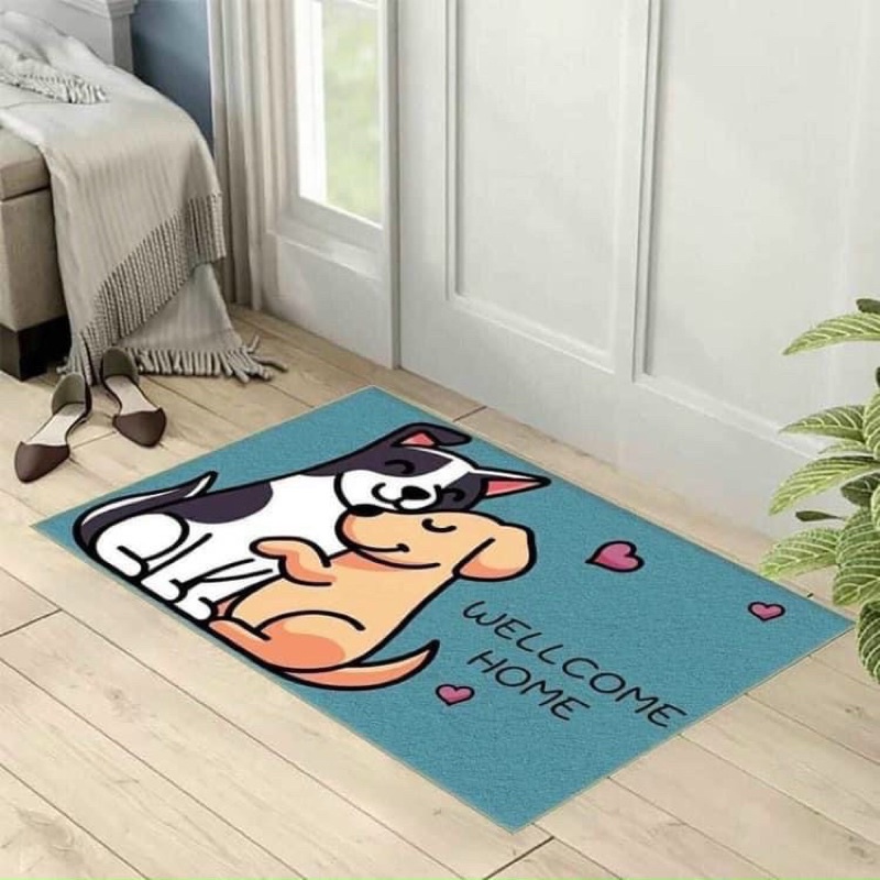 Thảm dậm chân lau chân hình thú chống trợt kháng khuẩn size 40*60cm