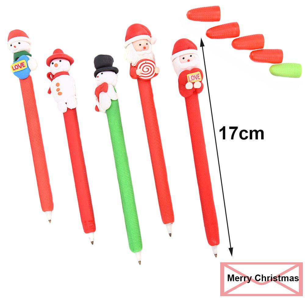 Set 3 Bút Bi Mềm Hình Ông Già Noel Hoạt Hình Màu Sắc Ngẫu Nhiên