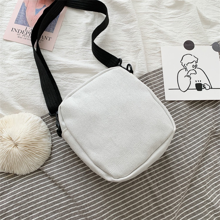 Túi canvas Đeo Chéo mini In Họa Tiết Hoạt Hình Dễ Thương Thời Trang Cho Nam Và Nữ
