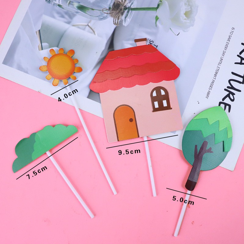 10 set cắm giấy cây nhà và mặt trời