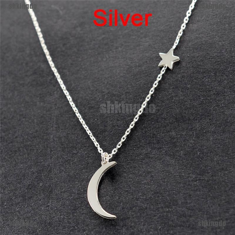 Dây chuyền mạ vàng/bạc mặt hình mặt trăng thanh lịch